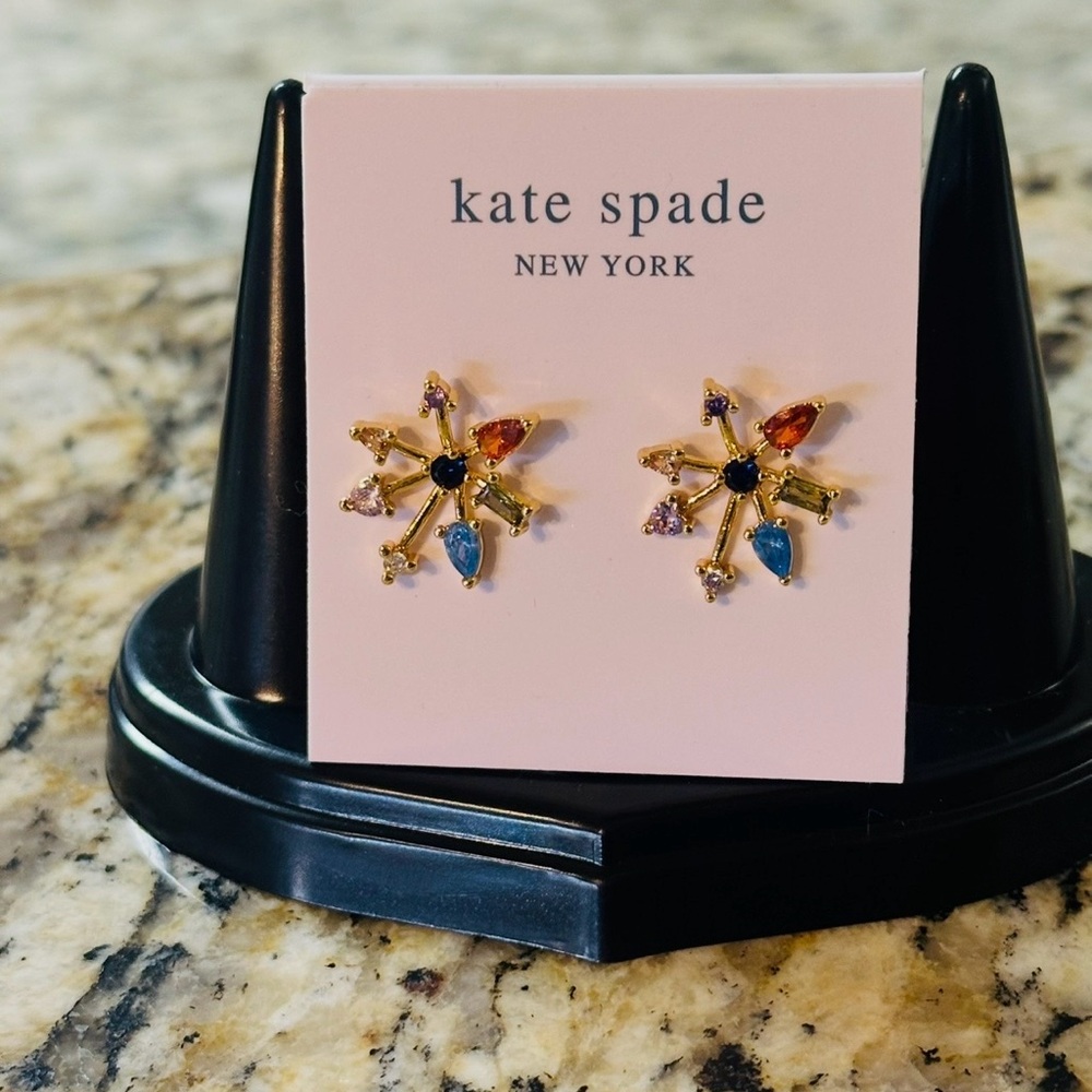 kate spade Gold Multicolor Gem Starburst Earrings